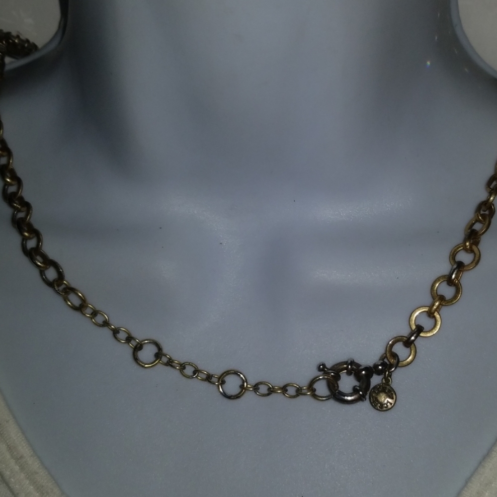 J Crew Signed Necklace Silver Tone Rhinestone - Picture 6 of 8